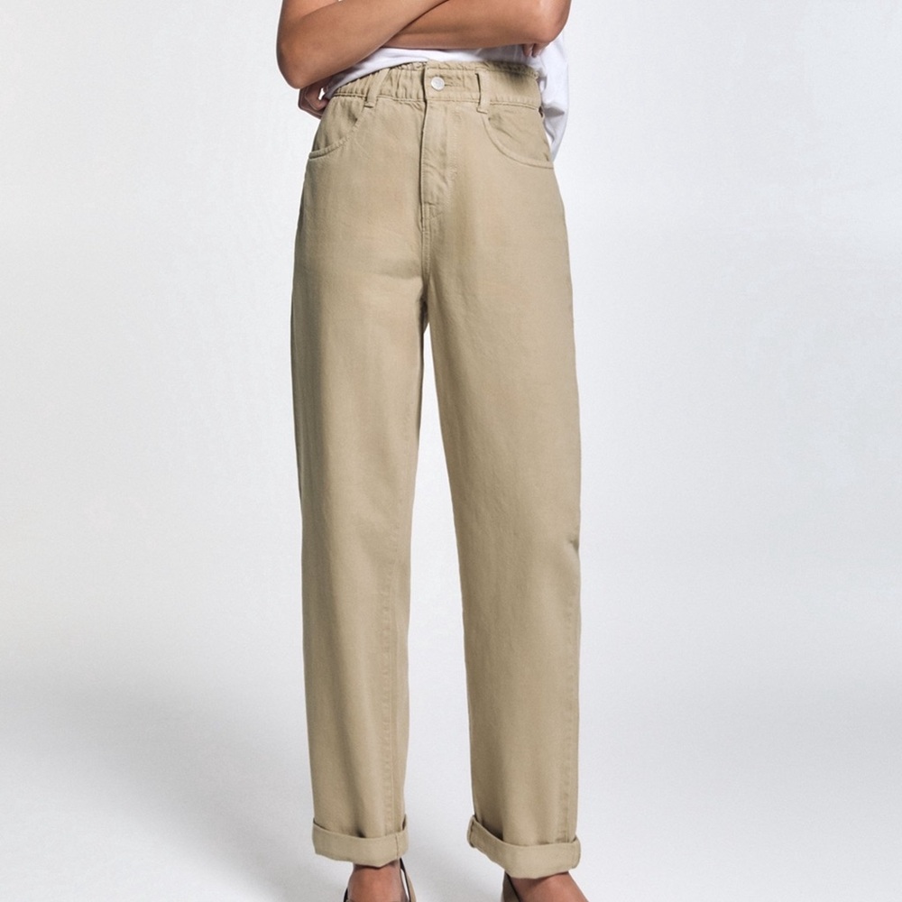 Pull&Bear Straight Fit Paperbag Pants